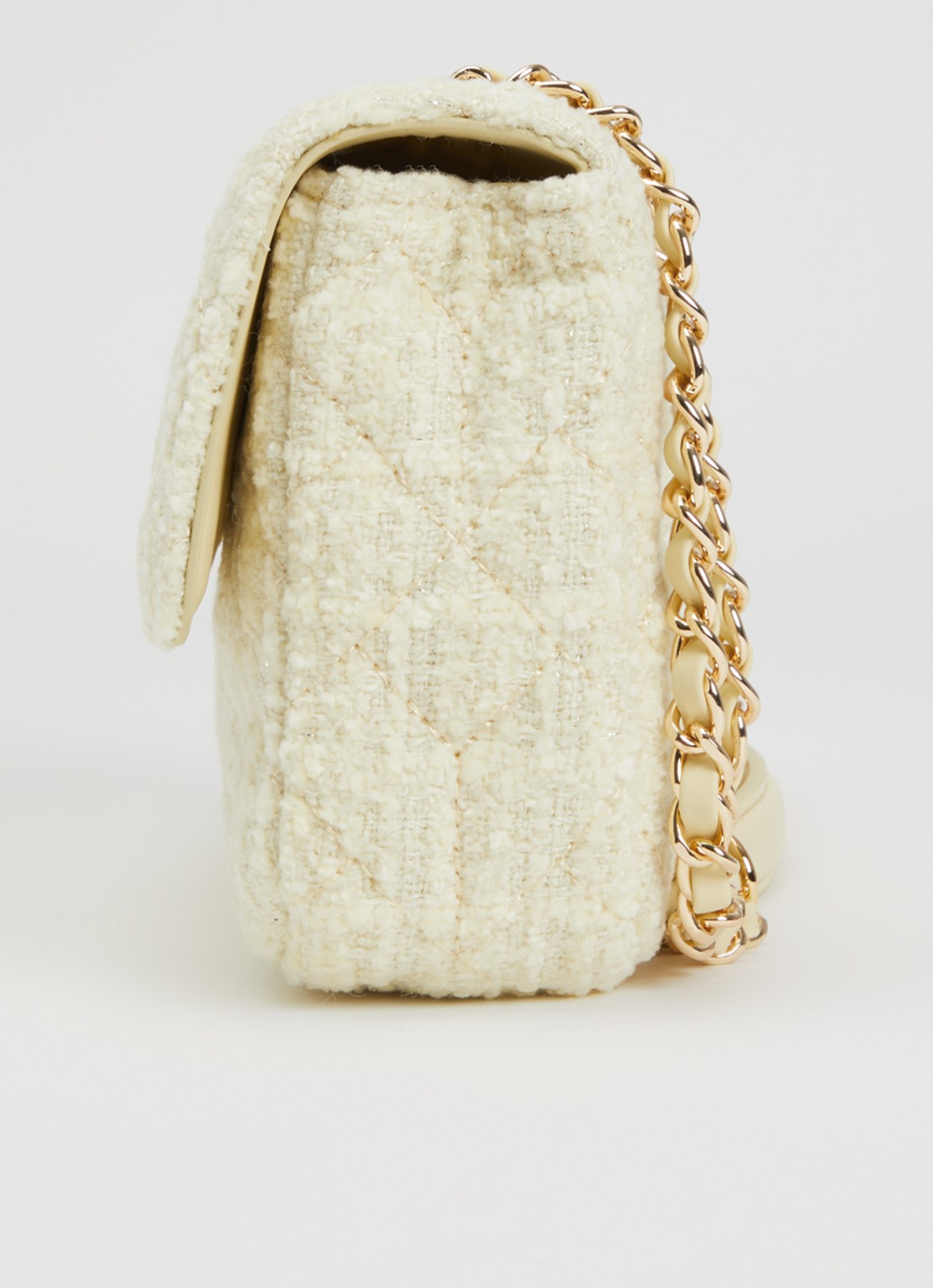 NIKKIE Ann schoudertas met tweed-look - detail 3 lichtgeel