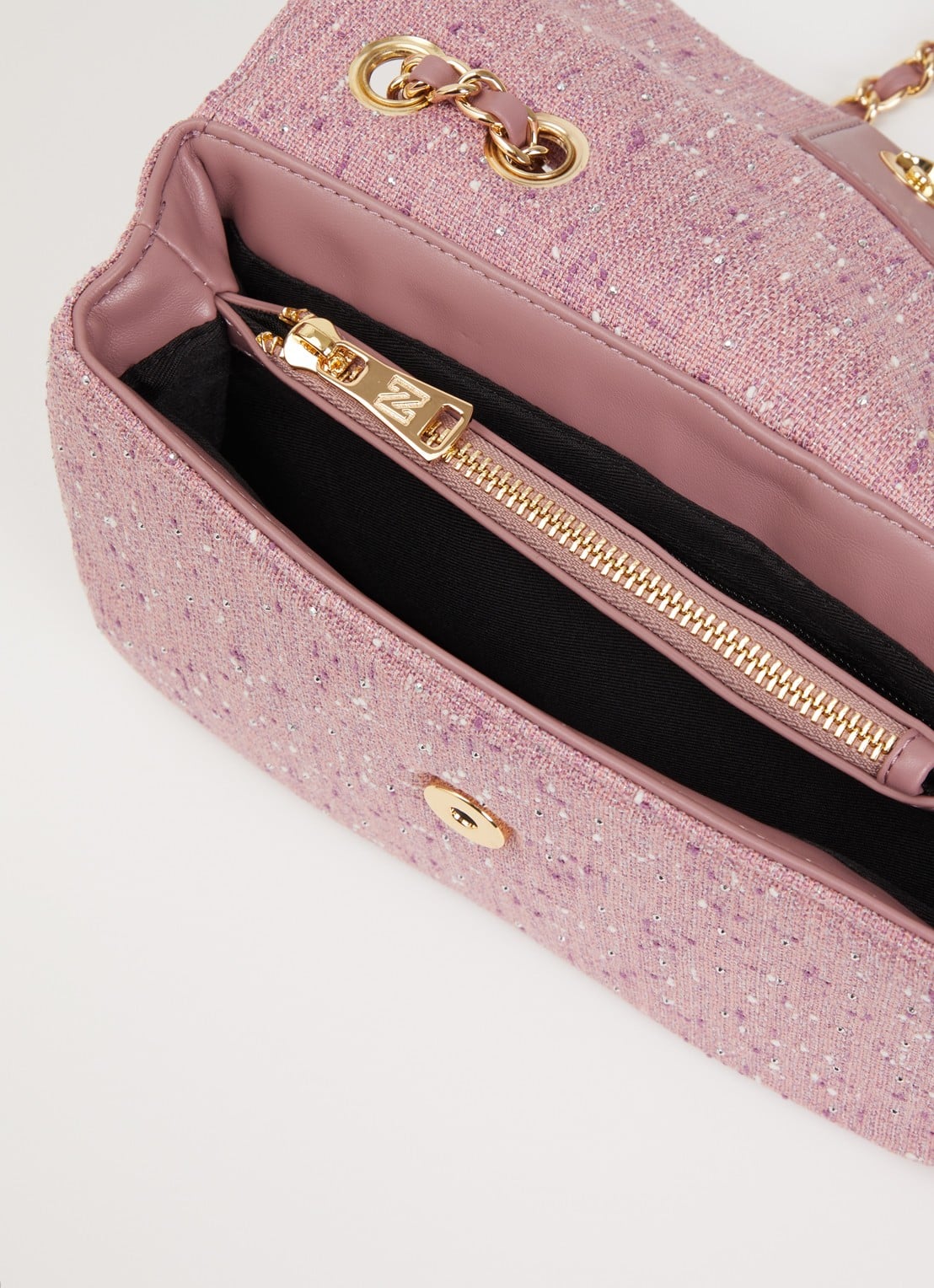 NIKKIE Ann Shiny crossbodytas met strass - detail 3 roze