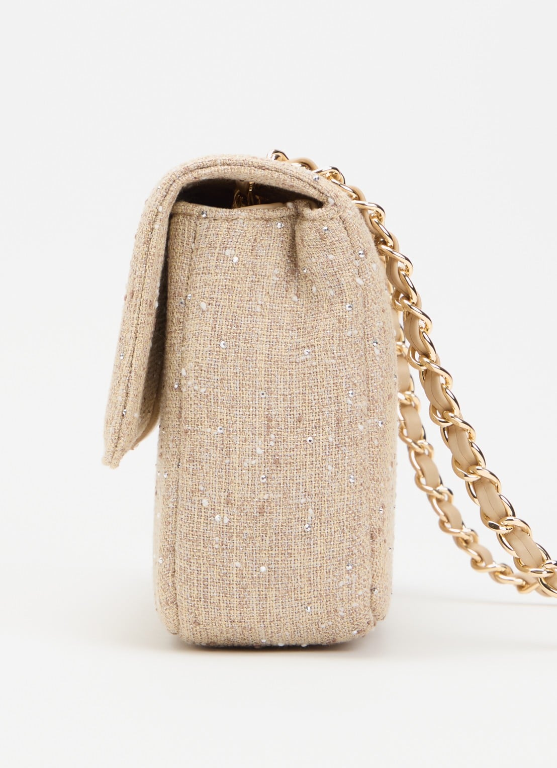 NIKKIE Ann Shiny crossbodytas met strass - detail 2 beige
