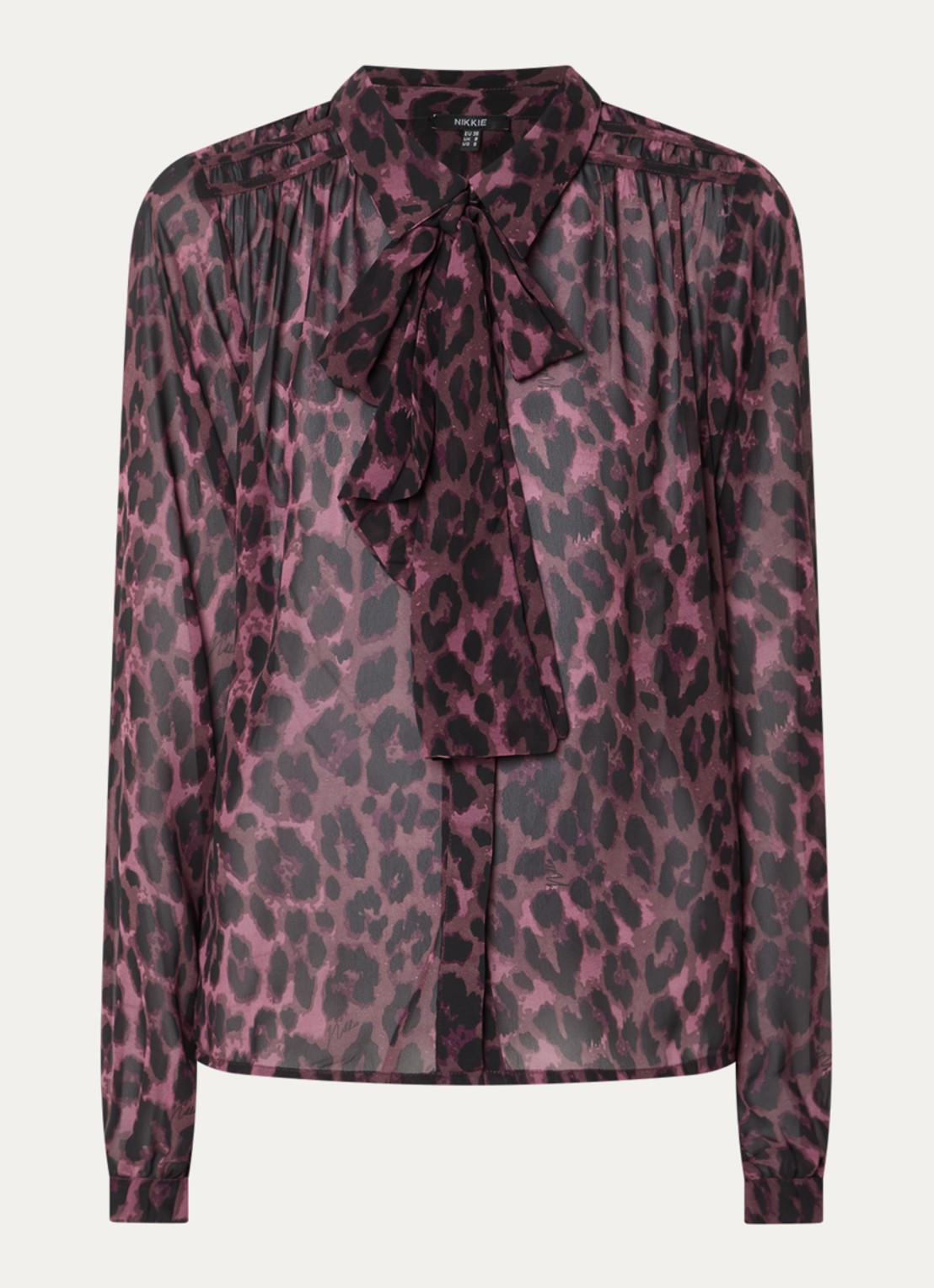 NIKKIE Arabella blouse met panterprint - voorkant rood