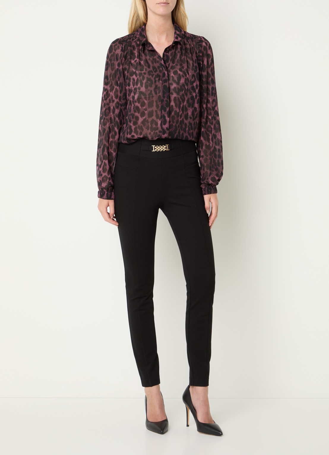 NIKKIE Arabella blouse met panterprint - voorkant 2 rood