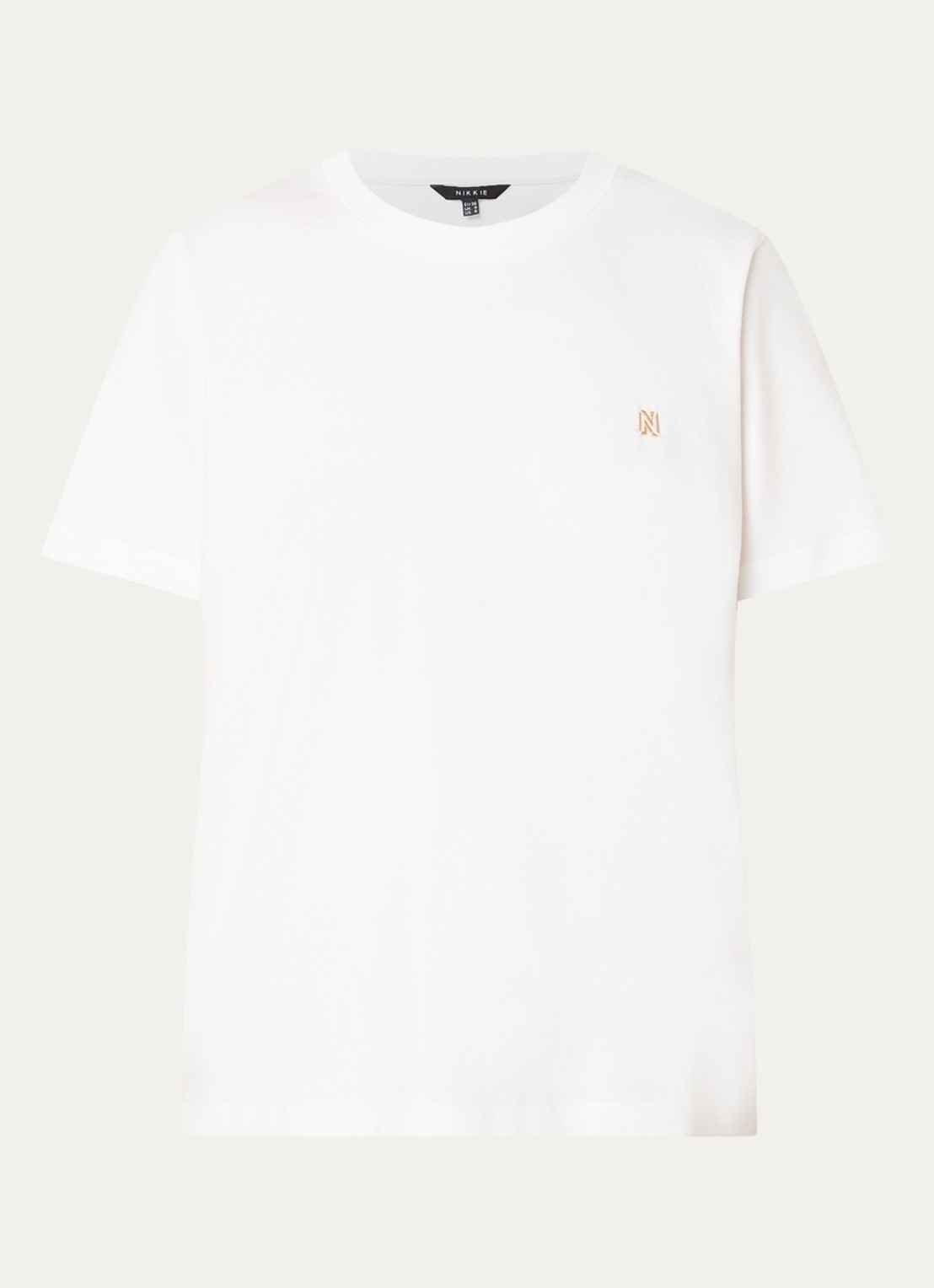NIKKIE Arella T-shirt met logo - voorkant wit