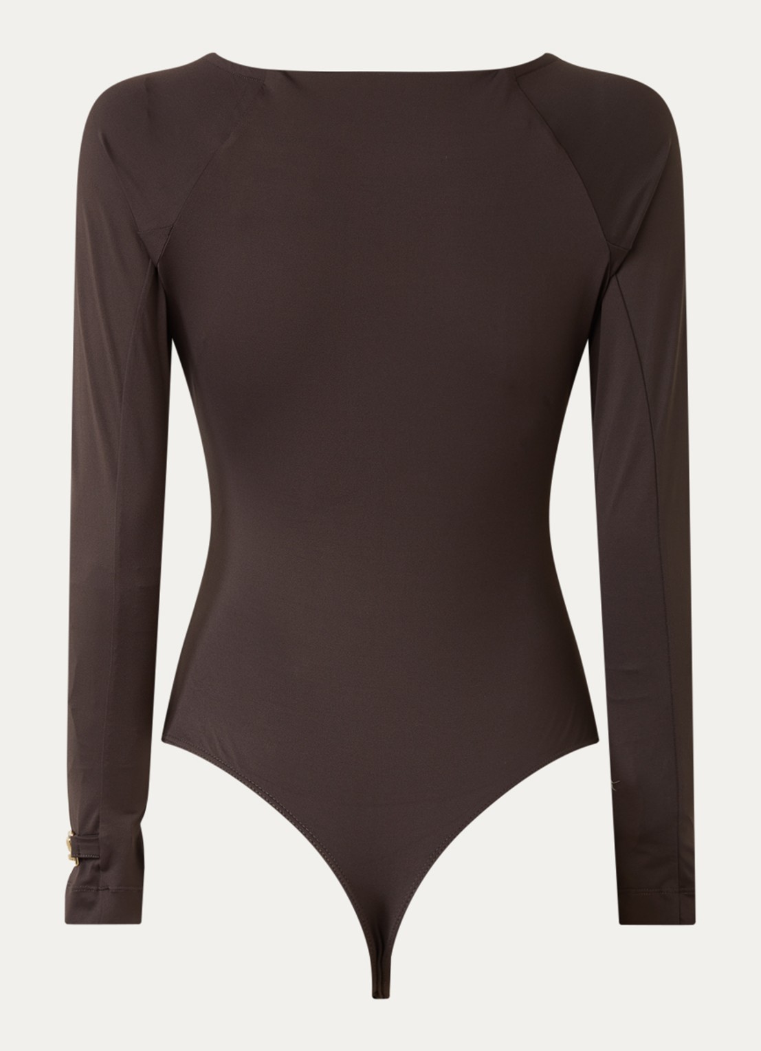 NIKKIE Ariela body met V-hals - achterkant 4 chocoladebruin