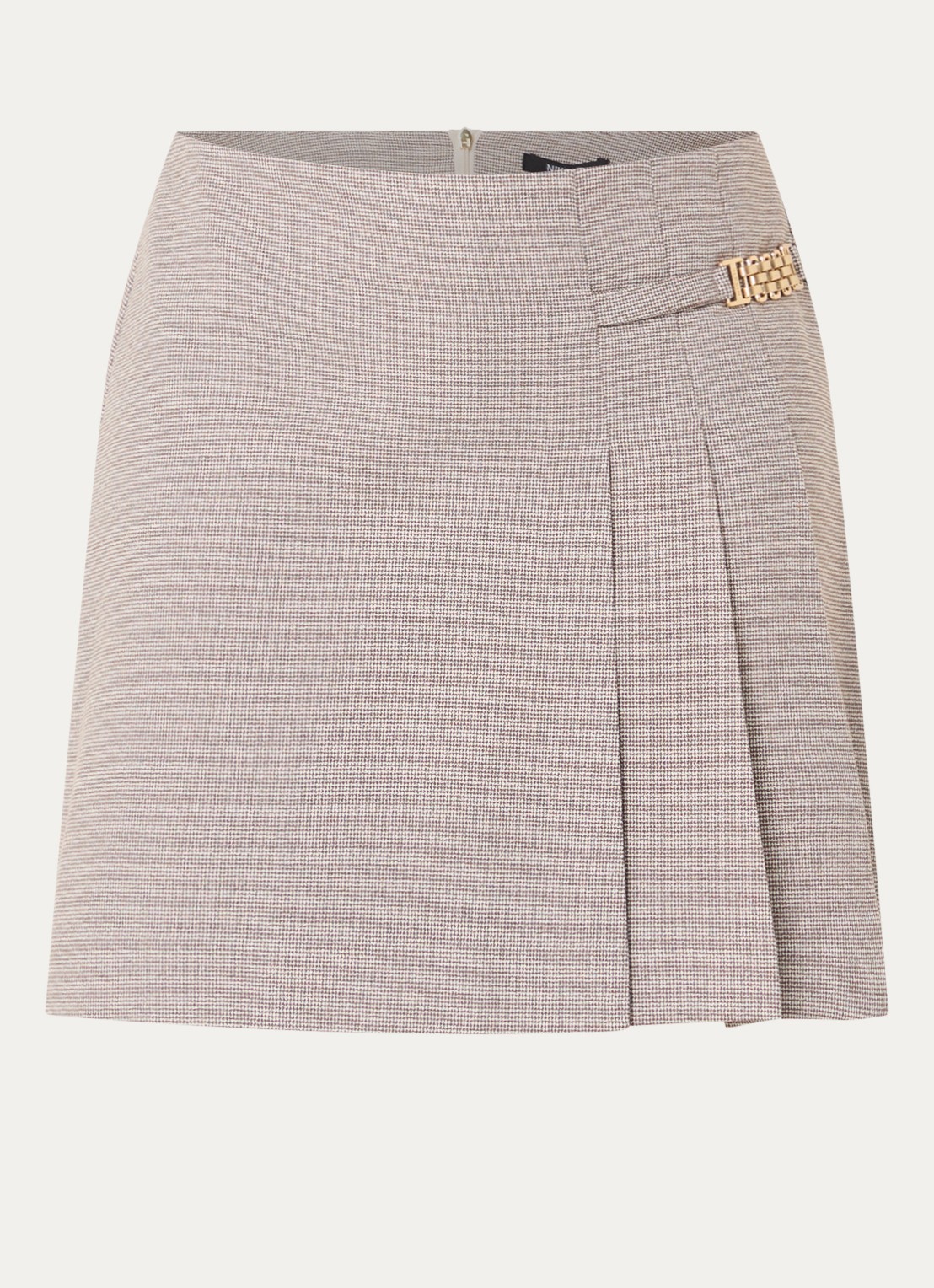 NIKKIE Avah mini rok met pied-de-poule dessin - voorkant 2 lichtbruin