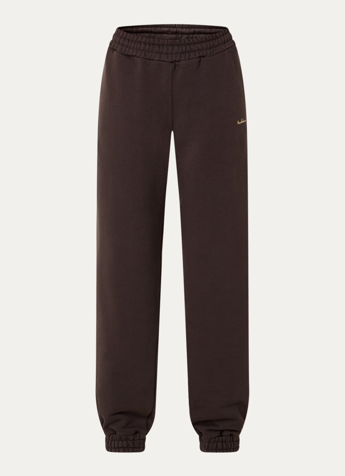 NIKKIE Avaleigh tappered fit joggingbroek met logo - voorkant donkerbruin