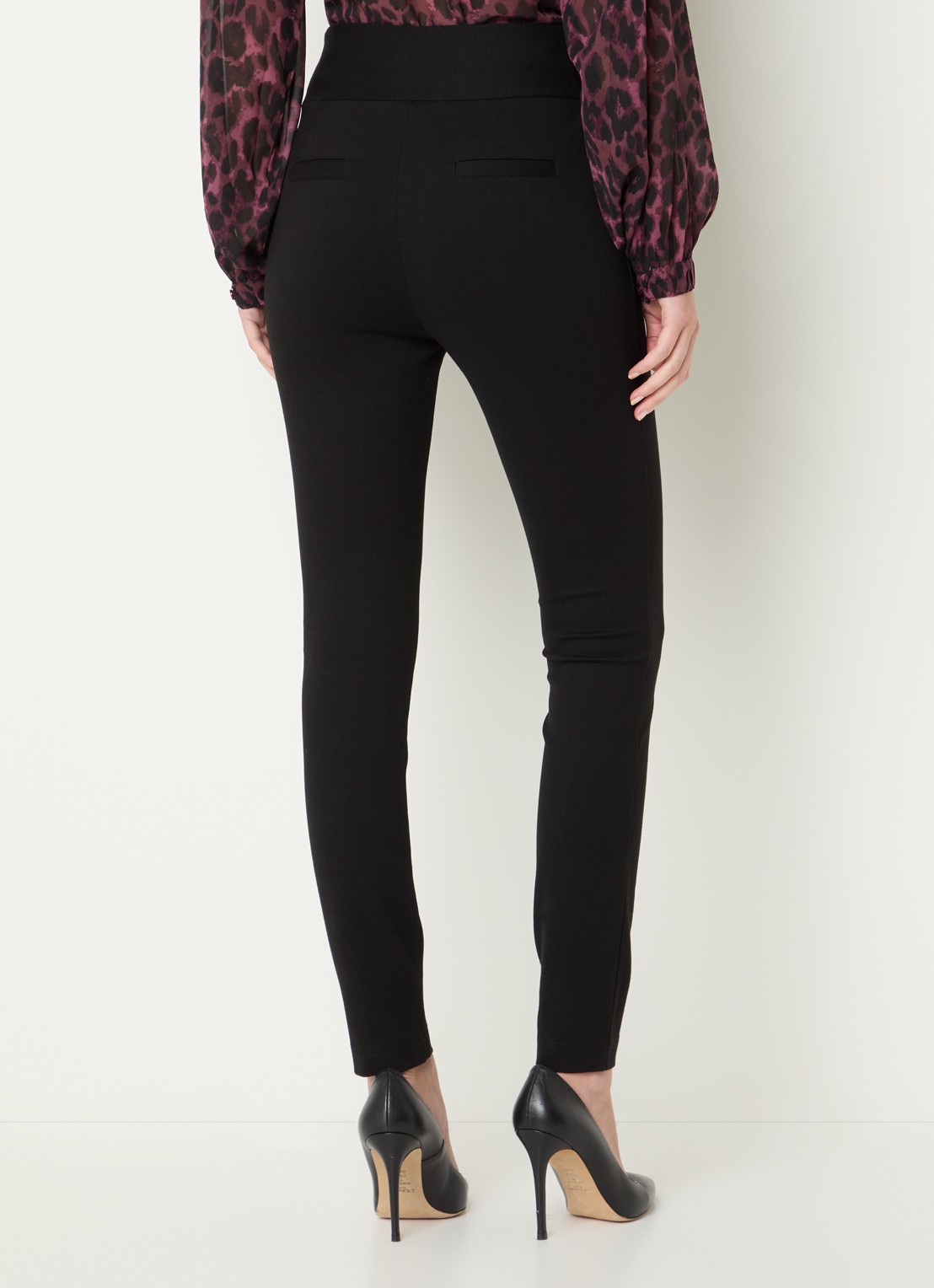 NIKKIE Ayden high waist skinny fit broek - achterkant 4 zwart