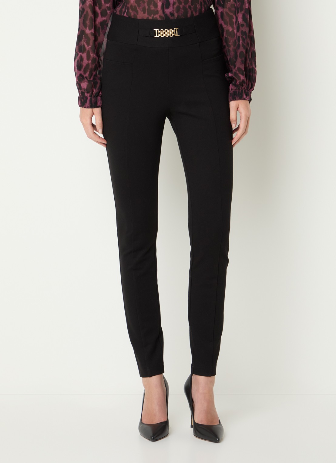 NIKKIE Ayden high waist skinny fit broek - detail 3 zwart