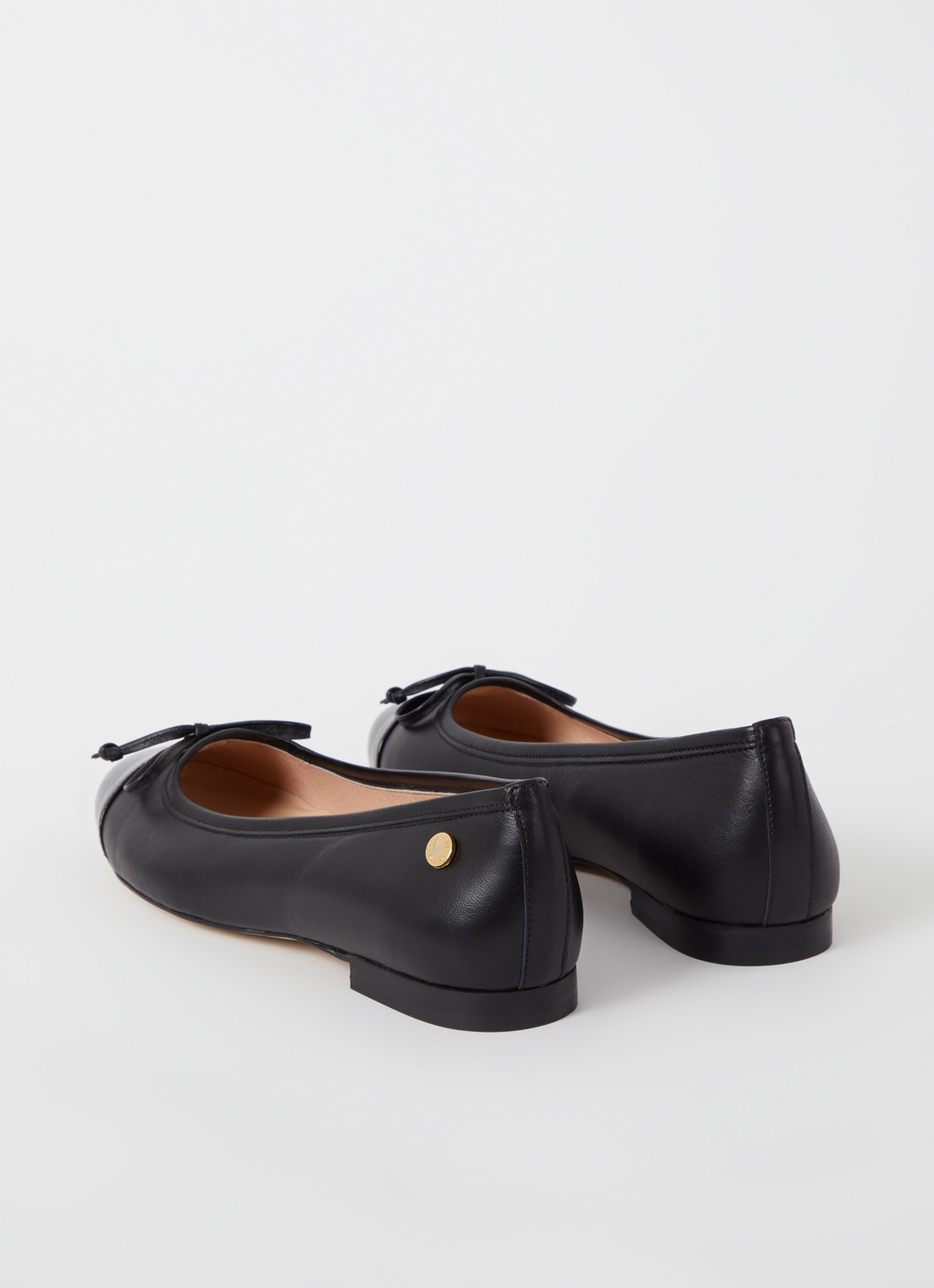 NIKKIE Dani ballerina van leer - achterkant zwart