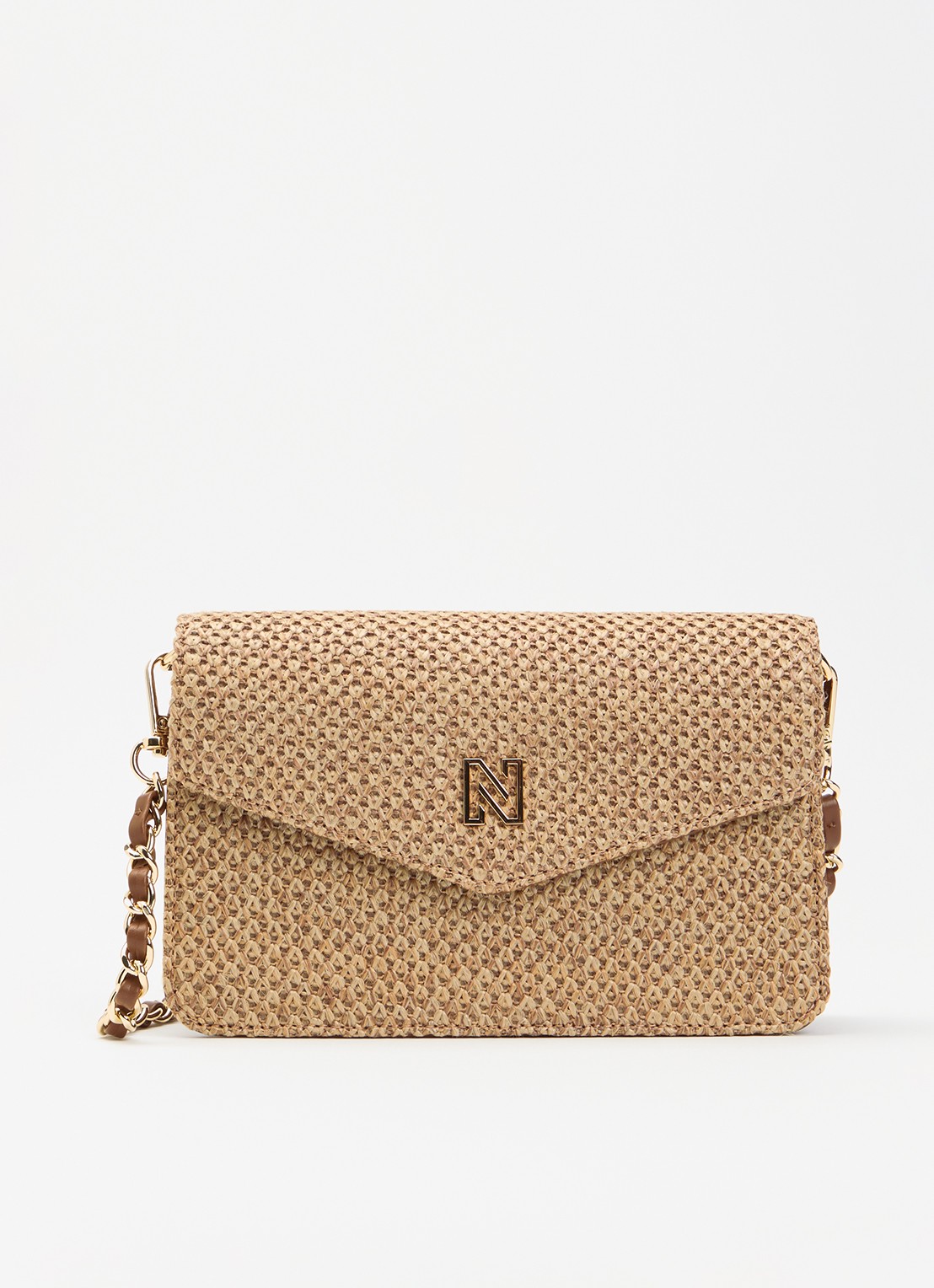 NIKKIE Daxing crossbodytas met logo - voorkant 4 naturel
