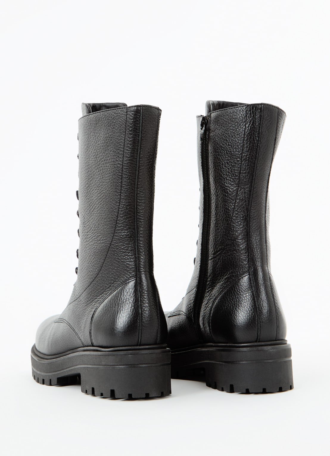 NIKKIE Dewie biker boot van leer - achterkant 4 zwart