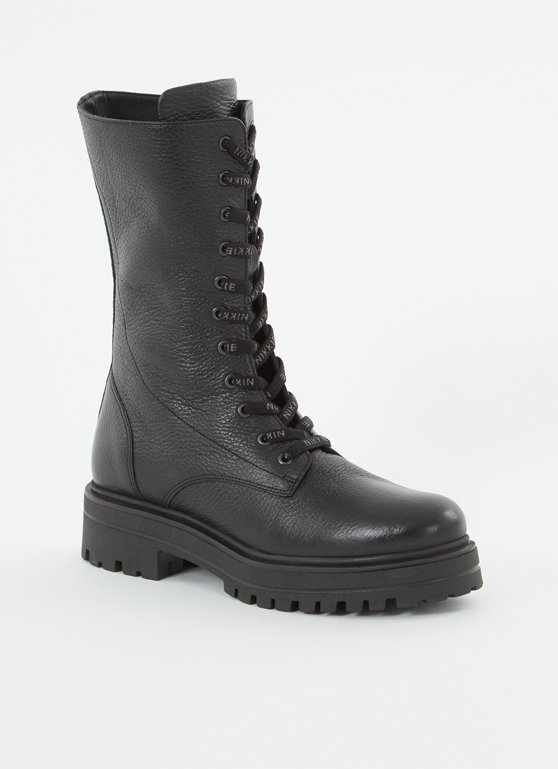 NIKKIE Dewie biker boot van leer - voorkant 3 zwart