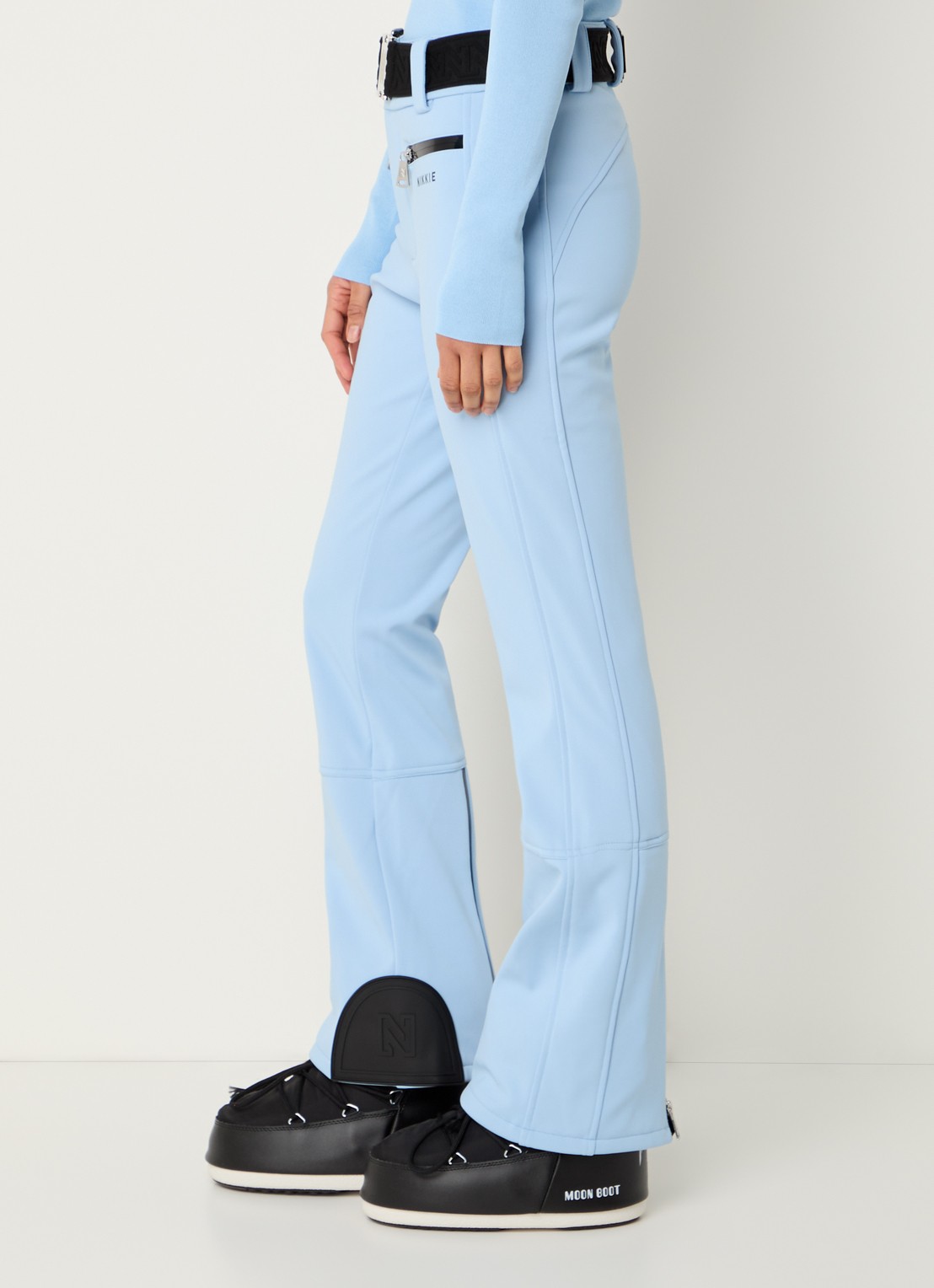 NIKKIE Grace high waist flared fit skibroek met ceintuur - detail 5 blauw