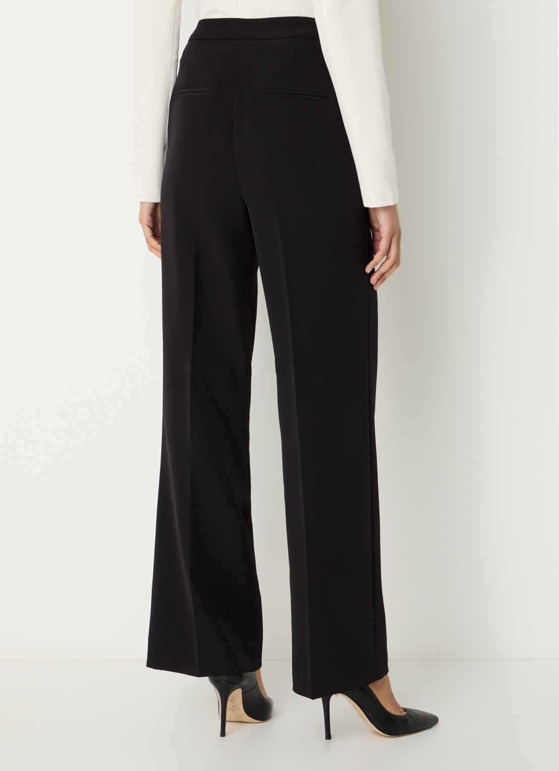 NIKKIE Henderson high waist loose fit pantalon met steekzakken - achterkant 2 zwart