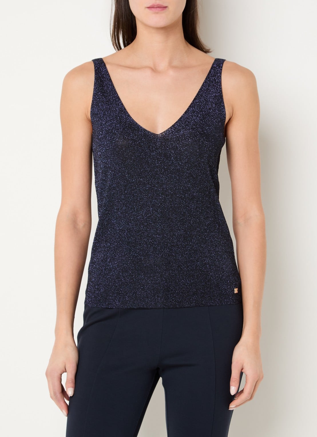 NIKKIE Indio top met strass - detail 4 donkerblauw