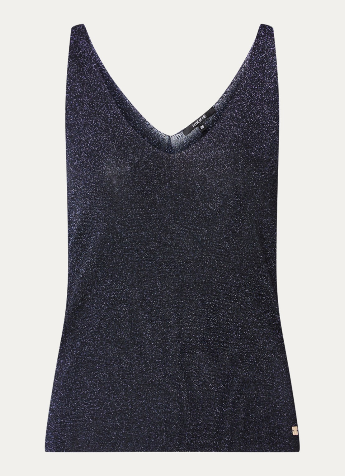 NIKKIE Indio top met strass - voorkant 2 donkerblauw