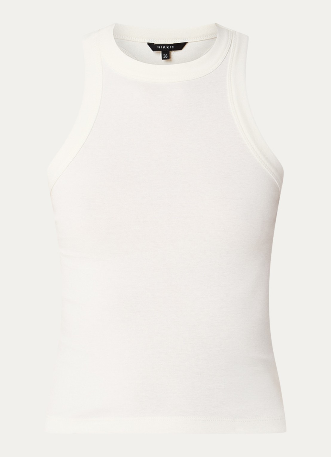 NIKKIE Irece tanktop met ronde hals  - voorkant gebroken wit