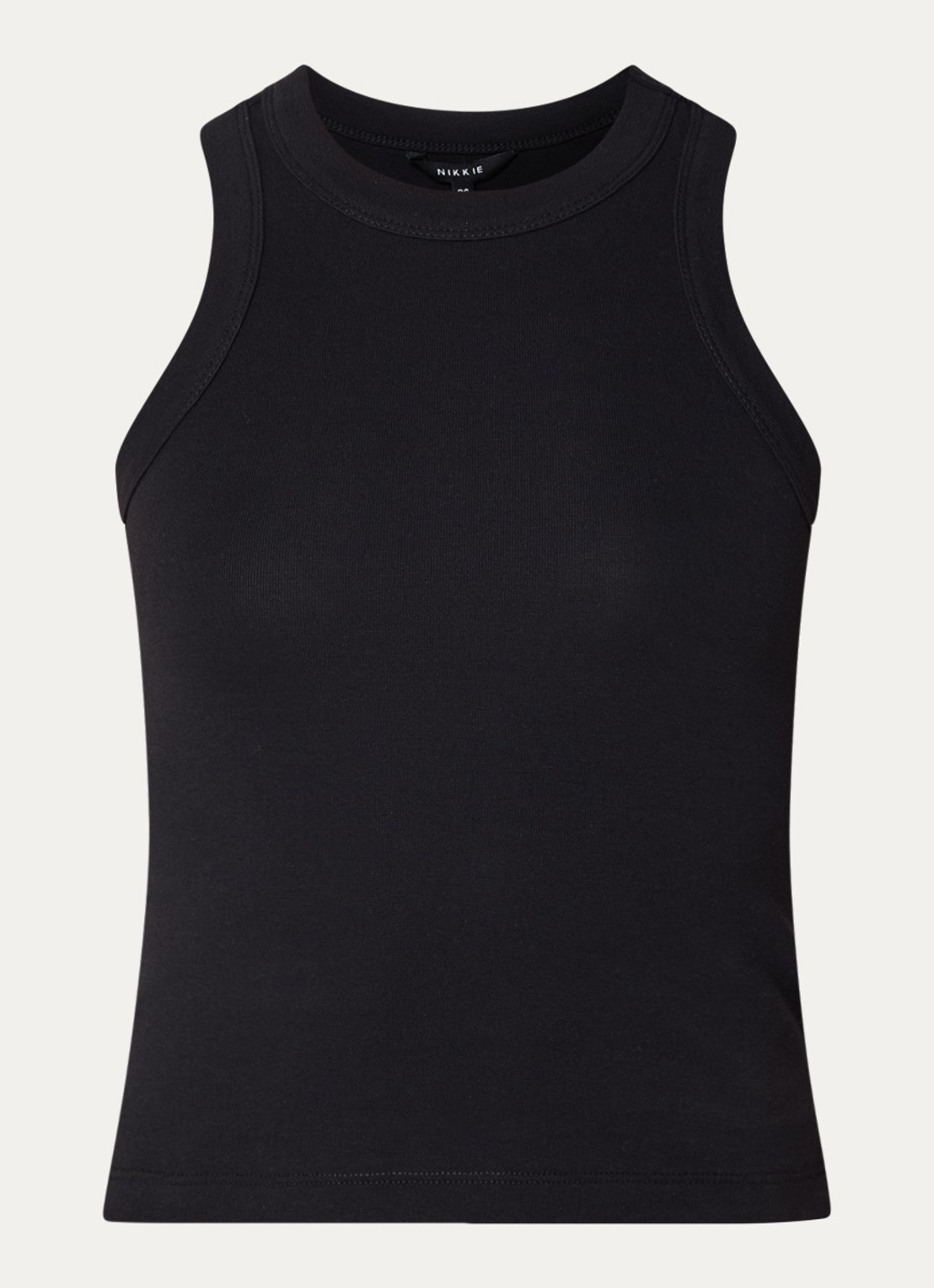 NIKKIE Irece tanktop met ronde hals  - voorkant zwart