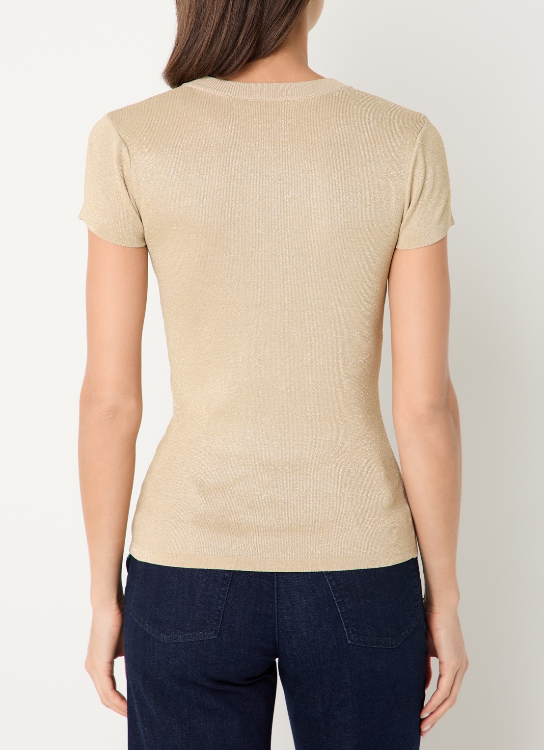 NIKKIE Jofli top met lurex en stretch - achterkant 2 goud