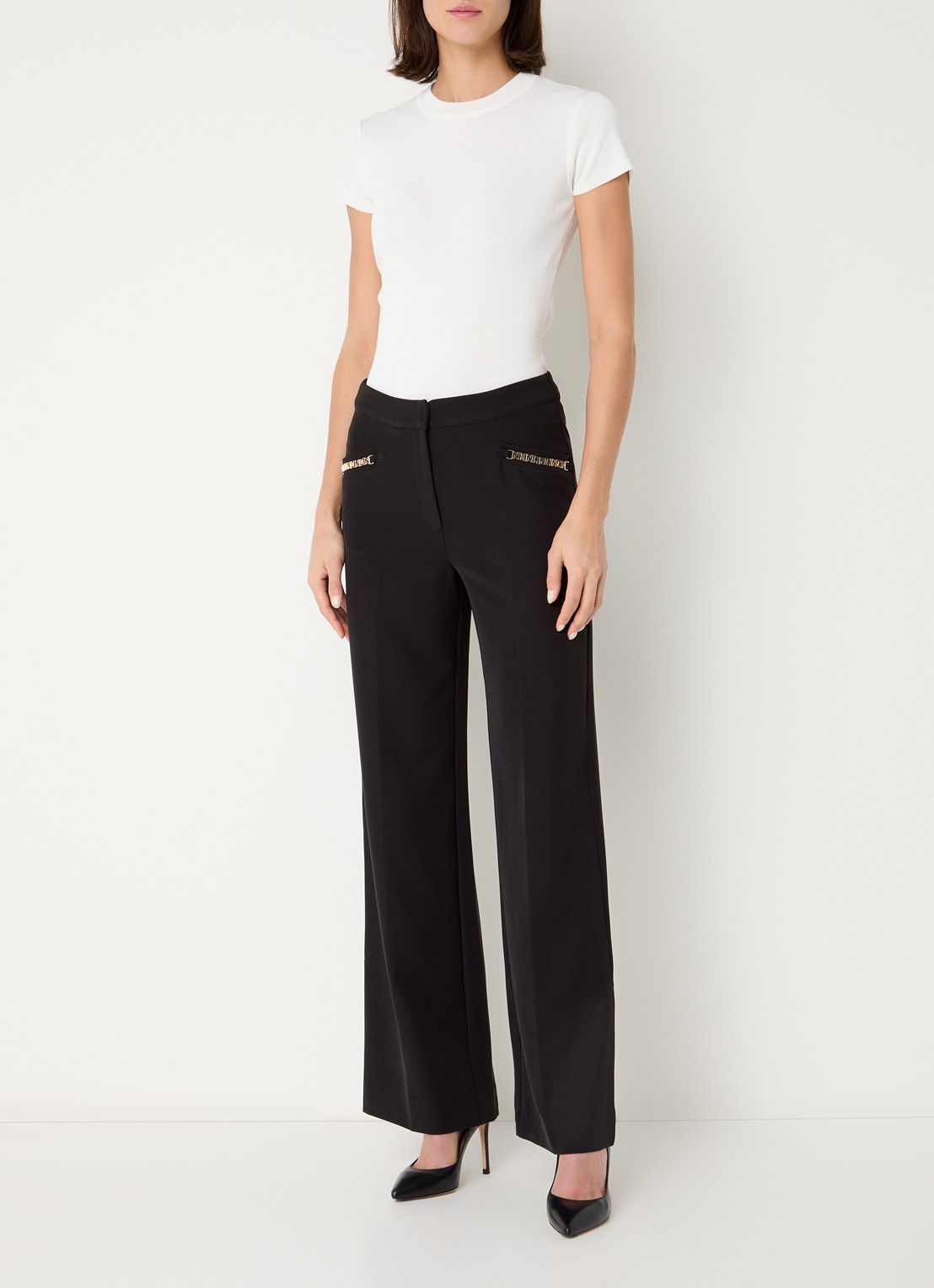 NIKKIE Jofli top met ribstructuur en stretch - voorkant 4 wit