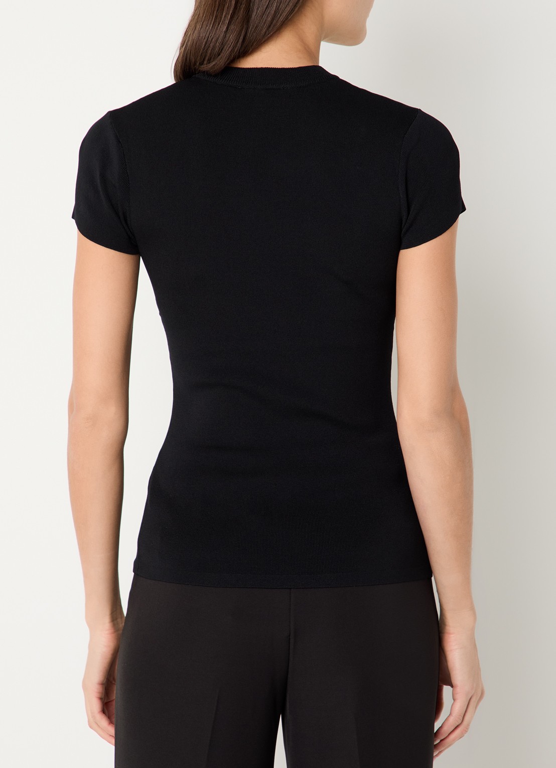 NIKKIE Jofli top met ribstructuur en stretch - achterkant 2 zwart