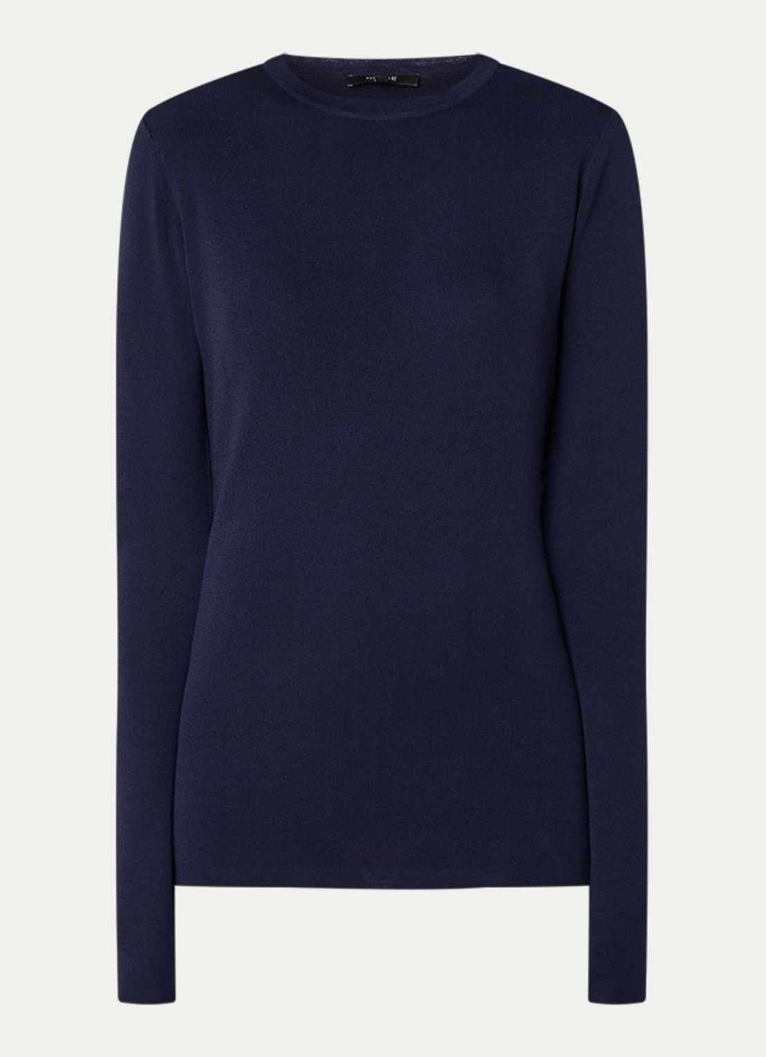 NIKKIE Jolie fijngebreide top met lange mouwen - voorkant donkerblauw