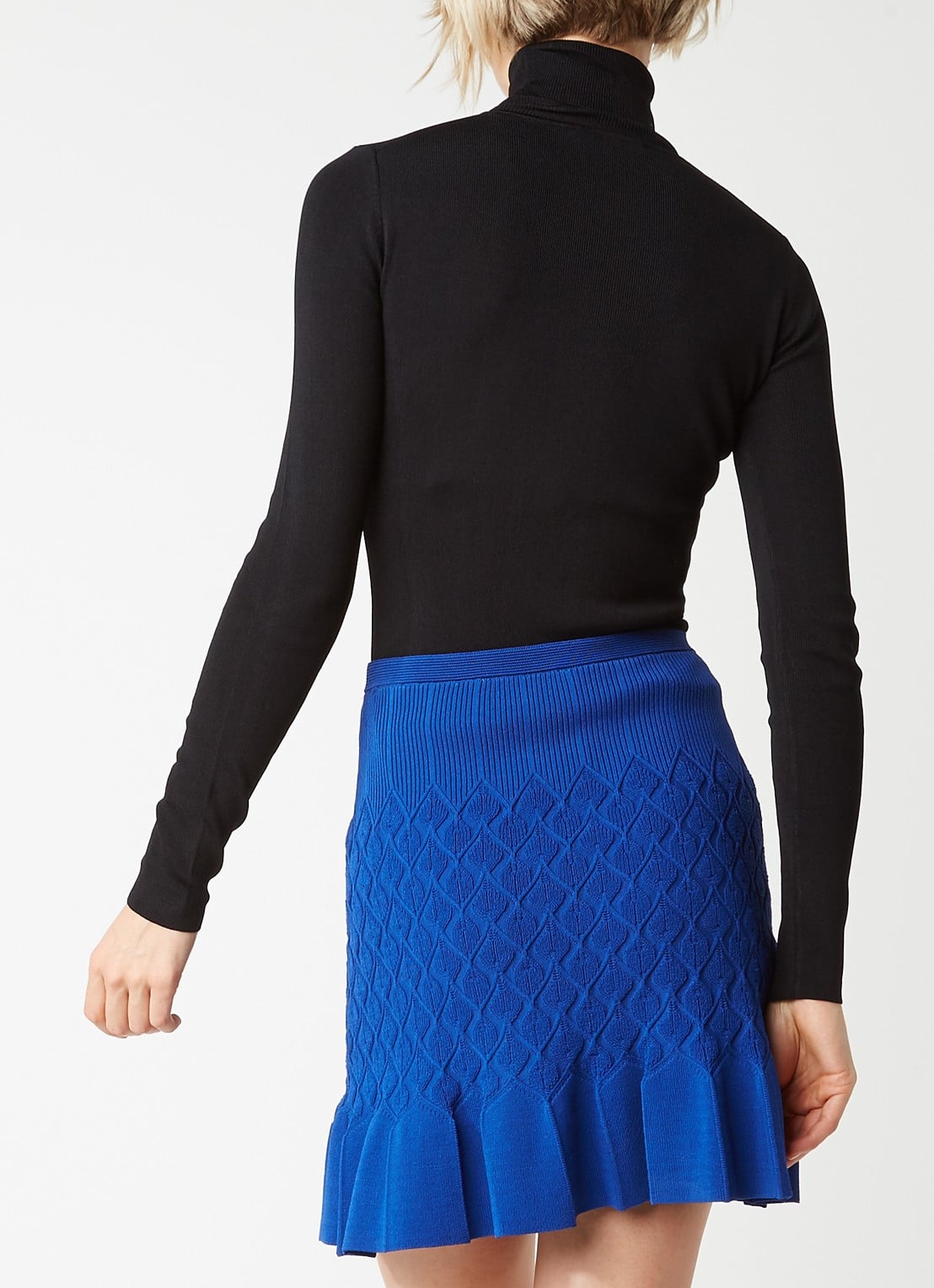 NIKKIE Jolie top met col en lange mouwen - achterkant 4 zwart