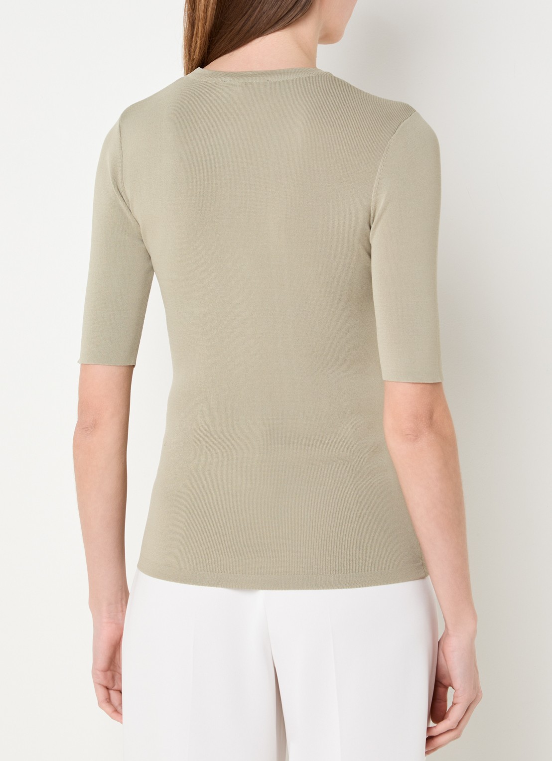 NIKKIE Jolie top met ronde hals - achterkant 4 khaki