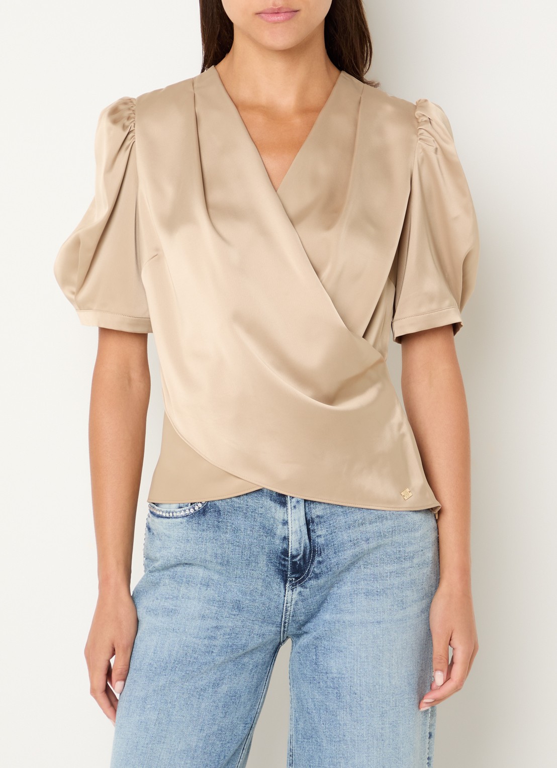 NIKKIE Kransis tuniek met pofmouwen - detail 4 khaki
