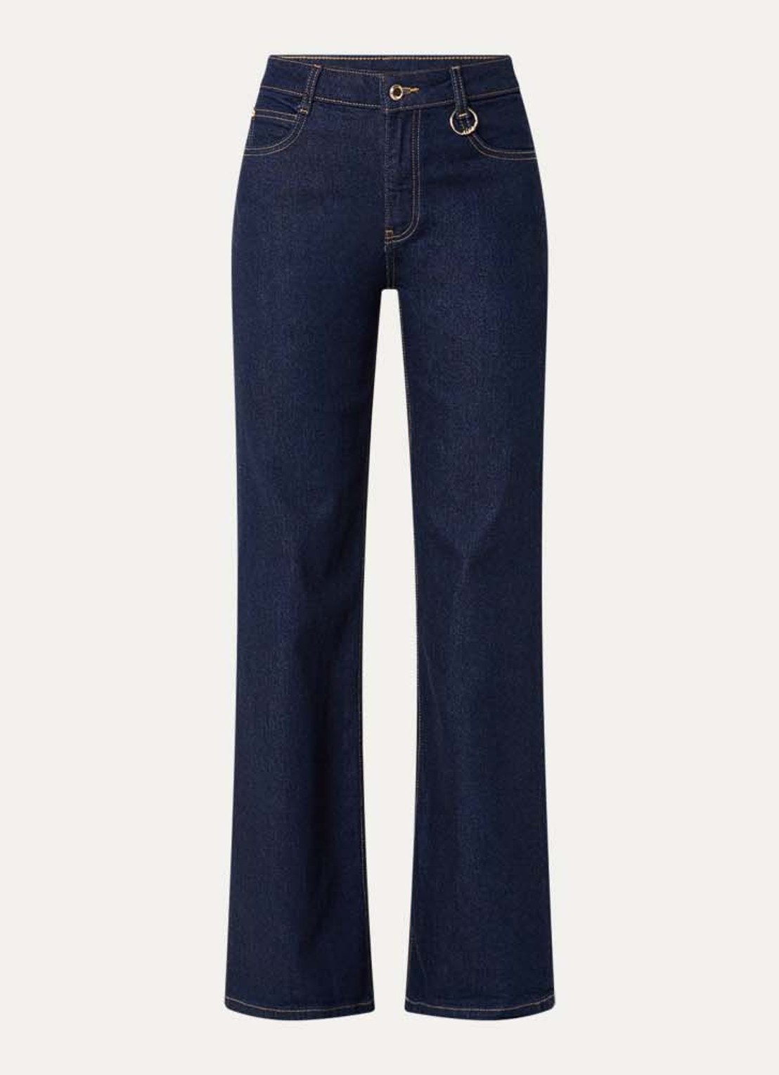 NIKKIE Obra high waist straight leg jeans met donkere wassing - voorkant 4 indigo
