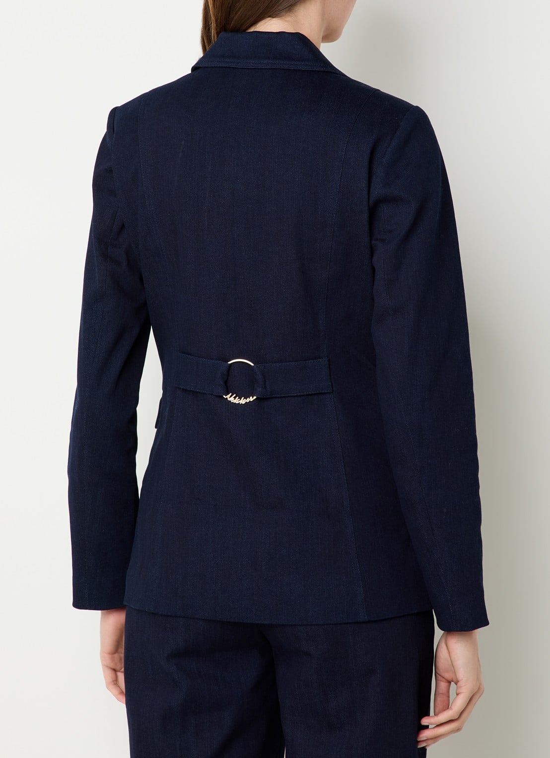NIKKIE Oviedo blazer met klepzakken - achterkant 4 donkerblauw