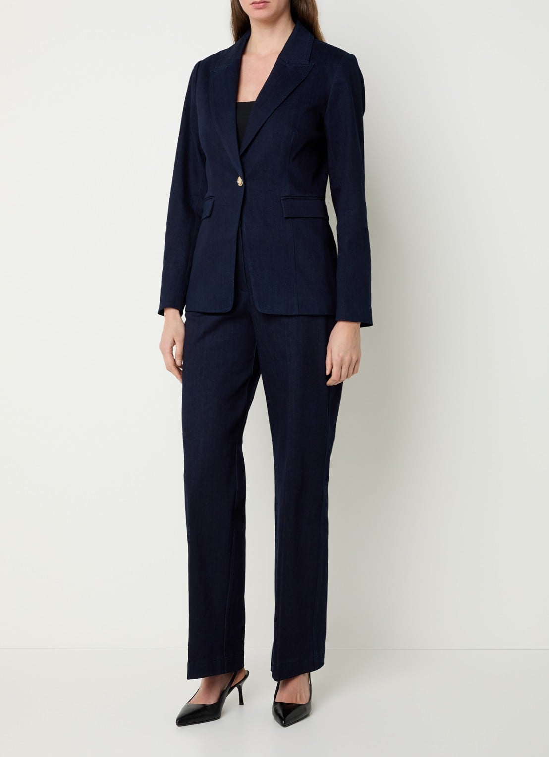 NIKKIE Oviedo blazer met klepzakken - voorkant 3 donkerblauw