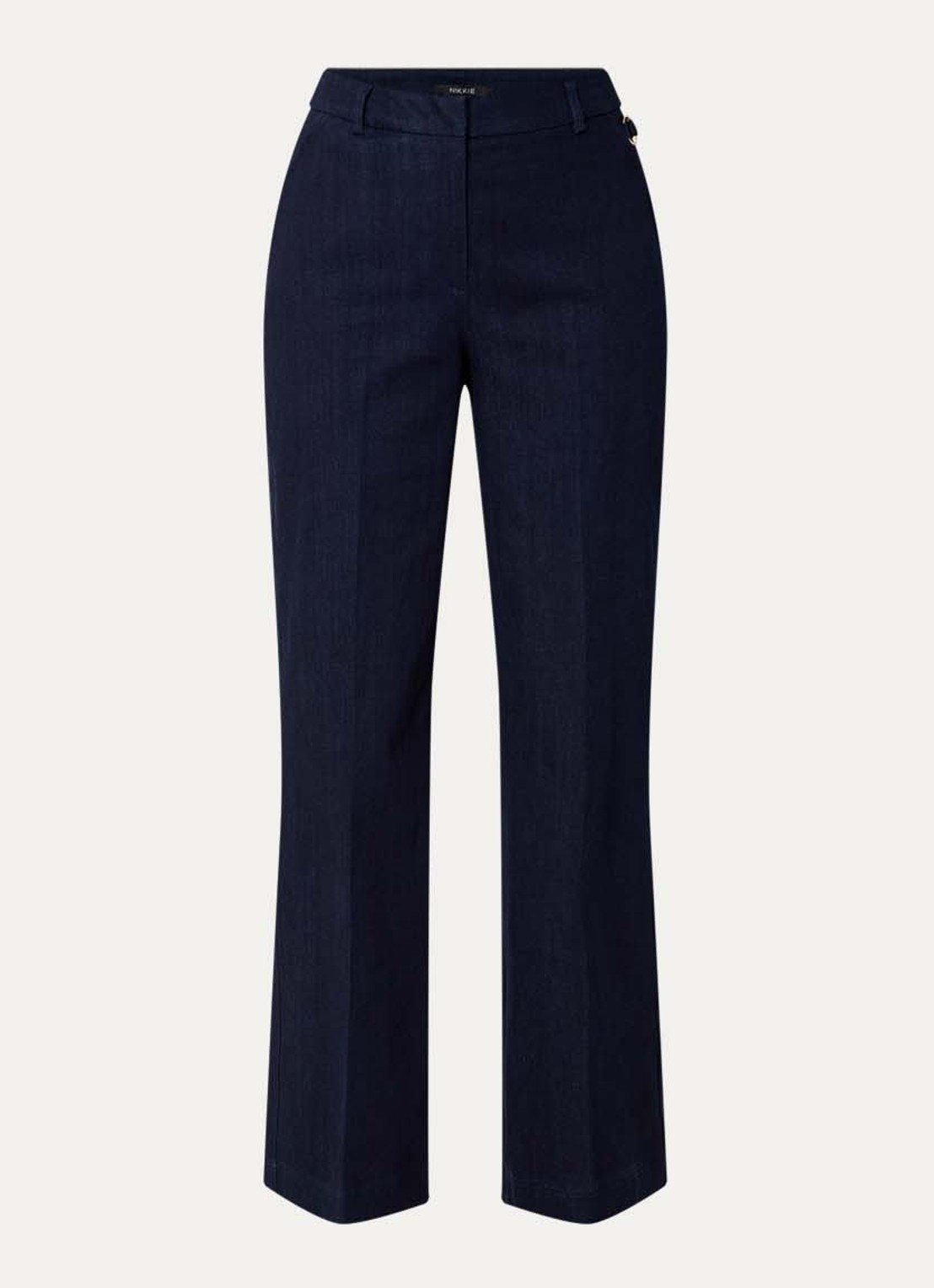 NIKKIE Oviedo high waist straight fit pantalon van denim met steekzakken - voorkant 3 indigo