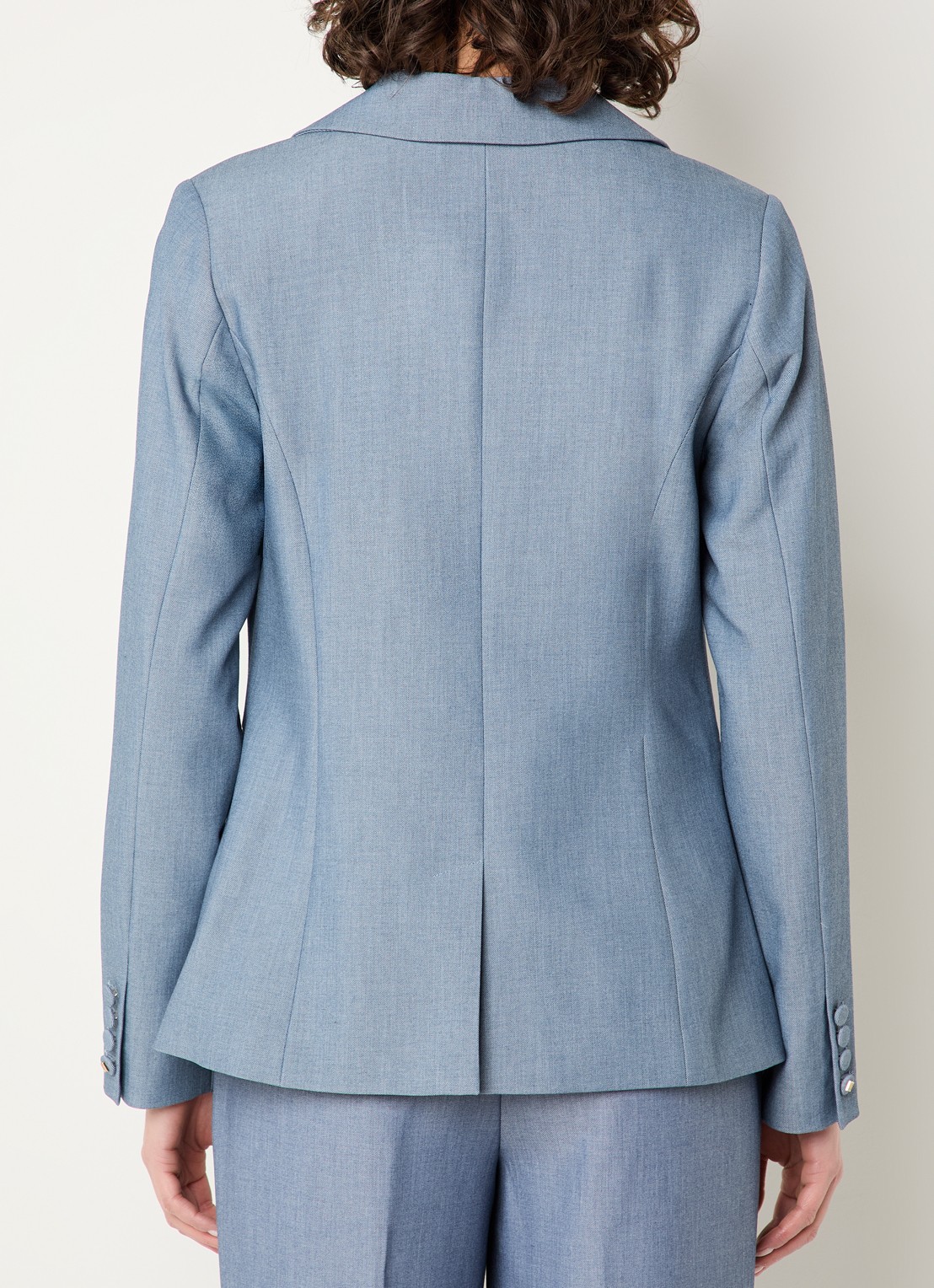 NIKKIE Parisa blazer met klepzakken - achterkant 4 staalblauw