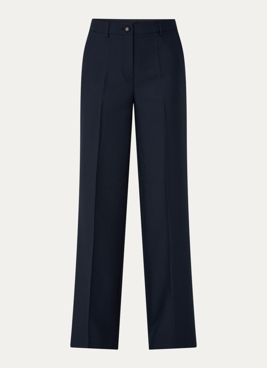 NIKKIE Parisa high waist straight fit pantalon met steekzakken - voorkant donkerblauw