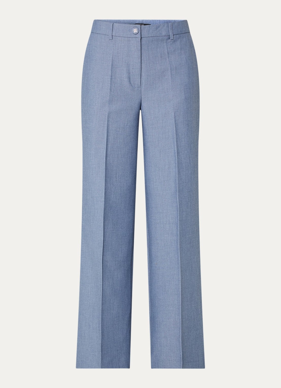 NIKKIE Parisa high waist straight fit pantalon met steekzakken - voorkant 2 staalblauw