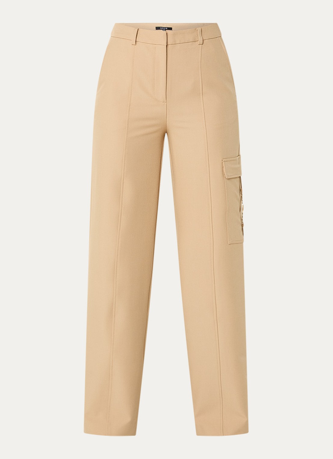 NIKKIE Parlo high waist straight fit broek met klepzak - voorkant 3 camel