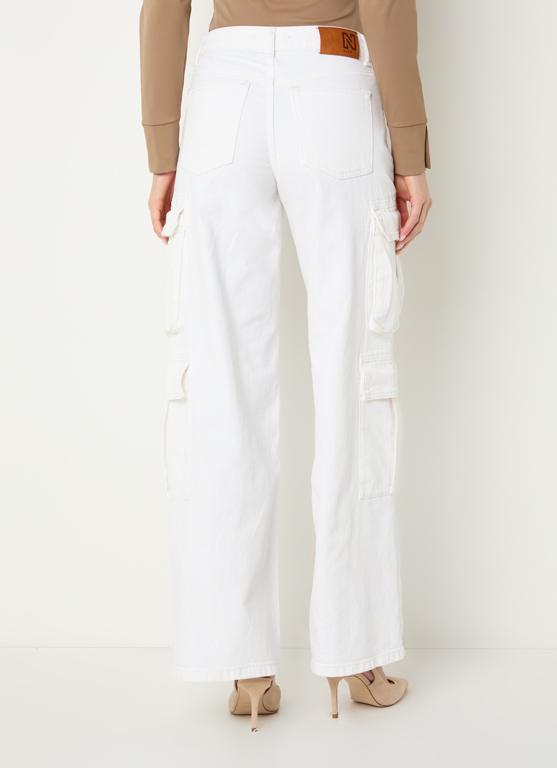 NIKKIE Patras high waist straight leg jeans met gekleurde wassing - achterkant 3 wit