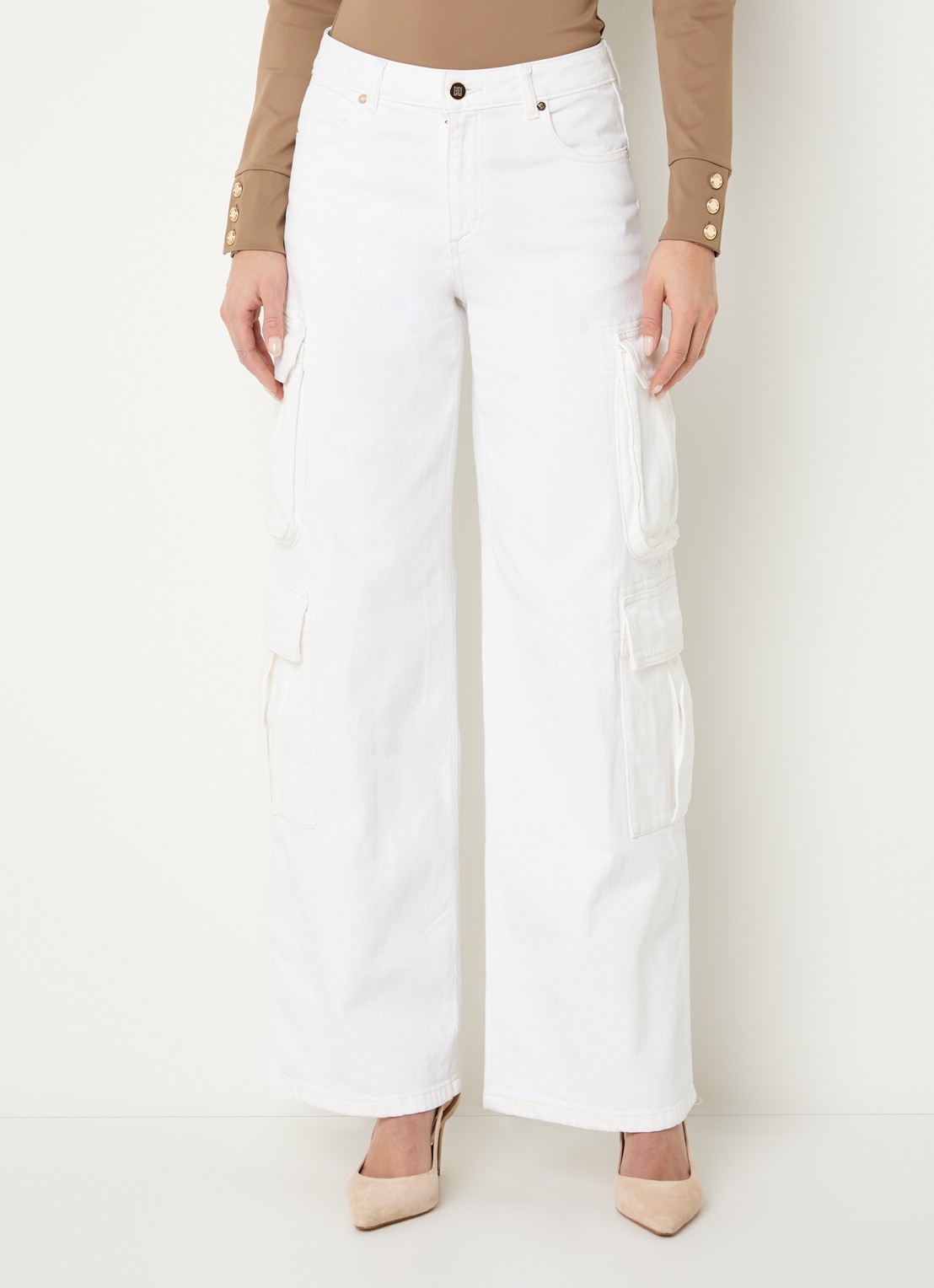 NIKKIE Patras high waist straight leg jeans met gekleurde wassing - detail 4 wit