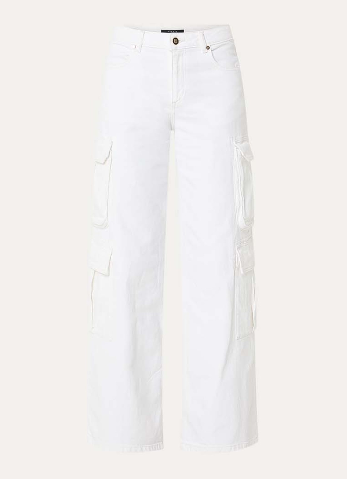 NIKKIE Patras high waist straight leg jeans met gekleurde wassing - voorkant wit