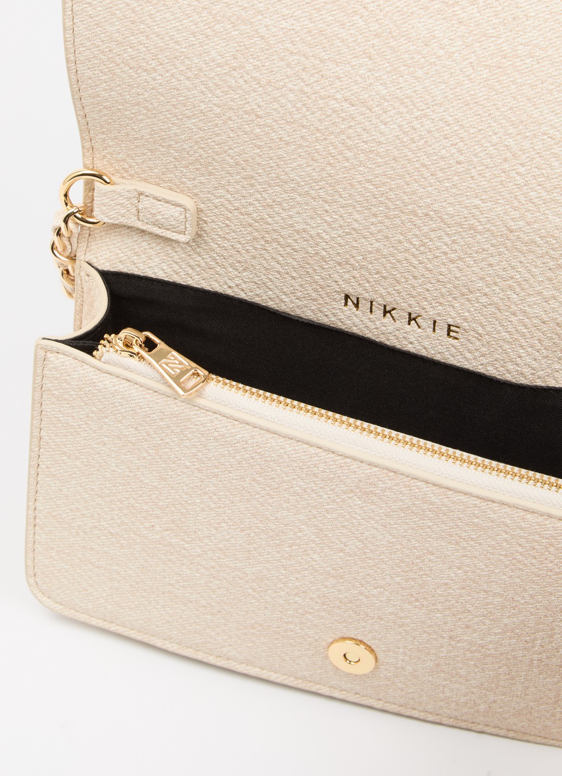 NIKKIE Paxing Denim crossbodytas met logo - detail 2 creme