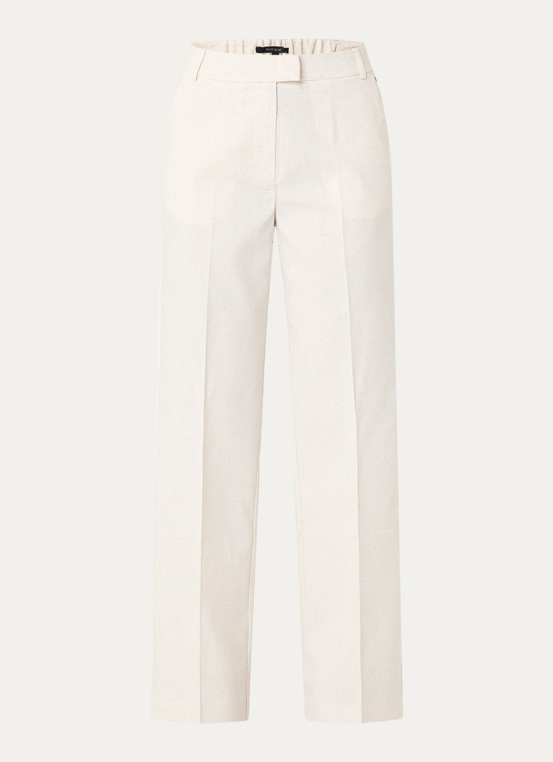 NIKKIE Payette high waist loose fit pantalon in linnenblend - voorkant 2 creme