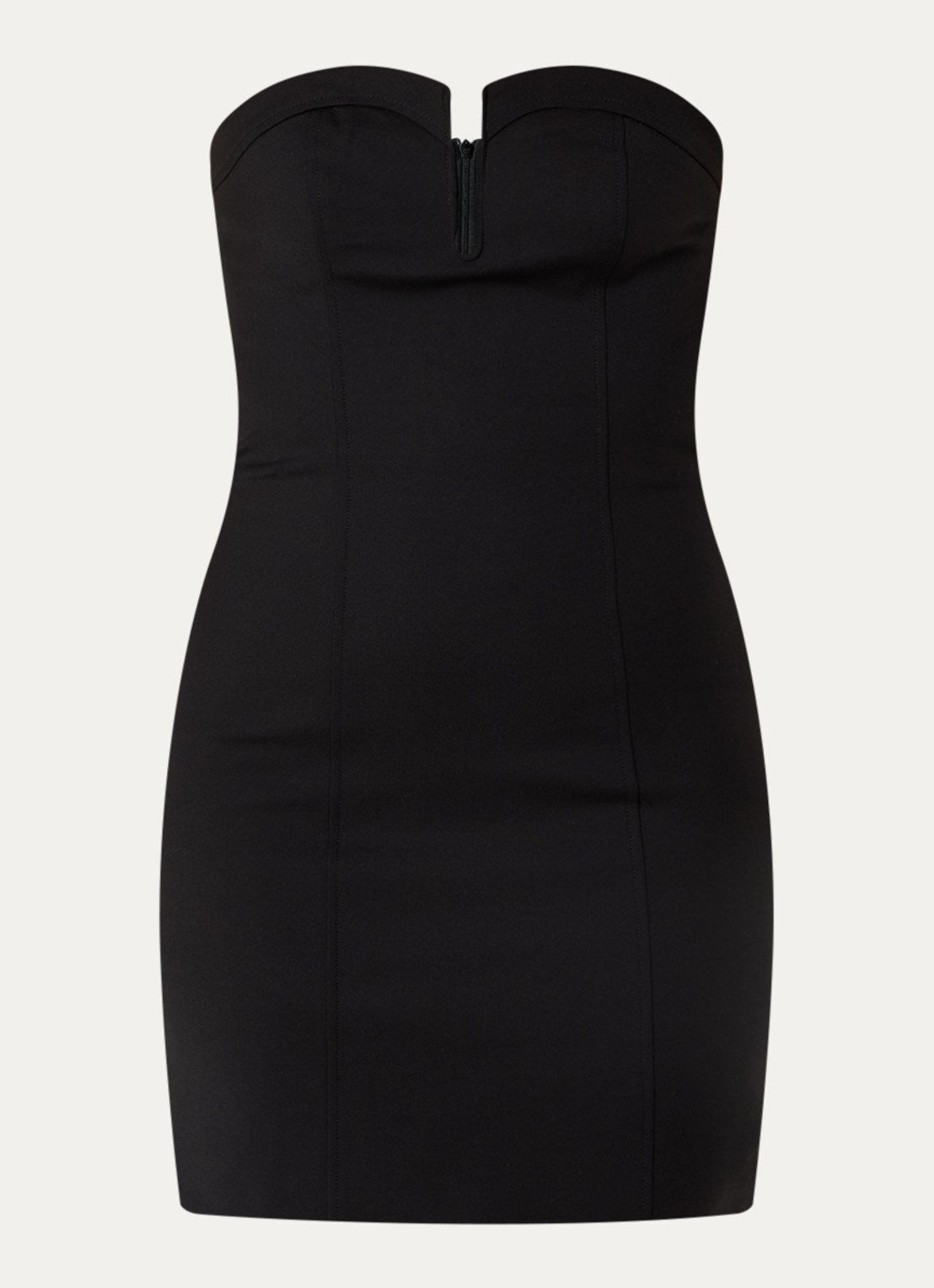 NIKKIE Peoria off shoulder mini jurk  - voorkant 2 zwart