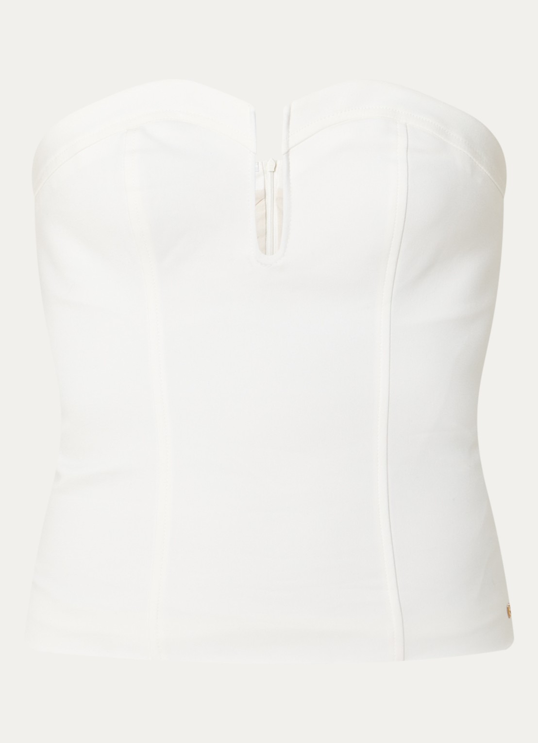 NIKKIE Peoria strapless top met logo - voorkant 2 wit