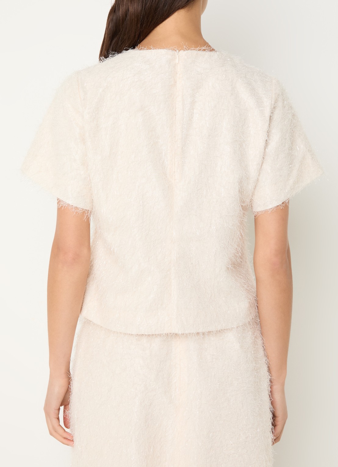 NIKKIE Phana top met strass en sierknopen - achterkant 2 creme