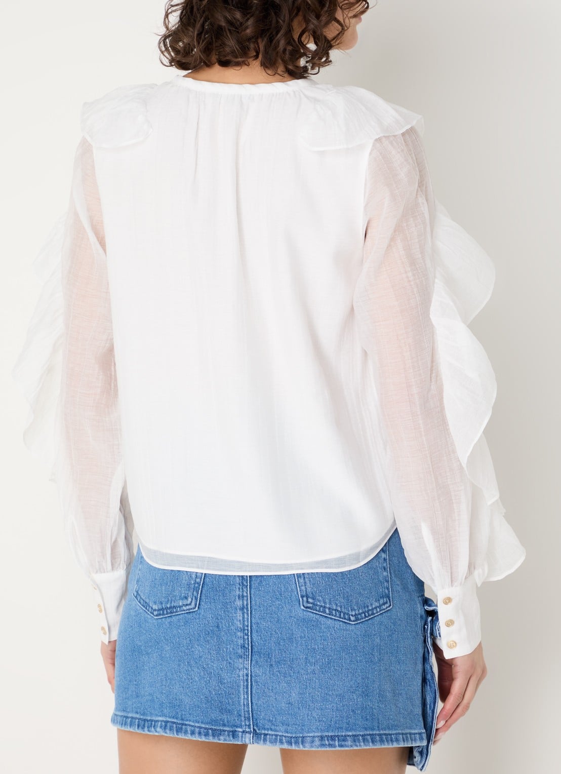NIKKIE Pharr tuniek met volant - achterkant wit