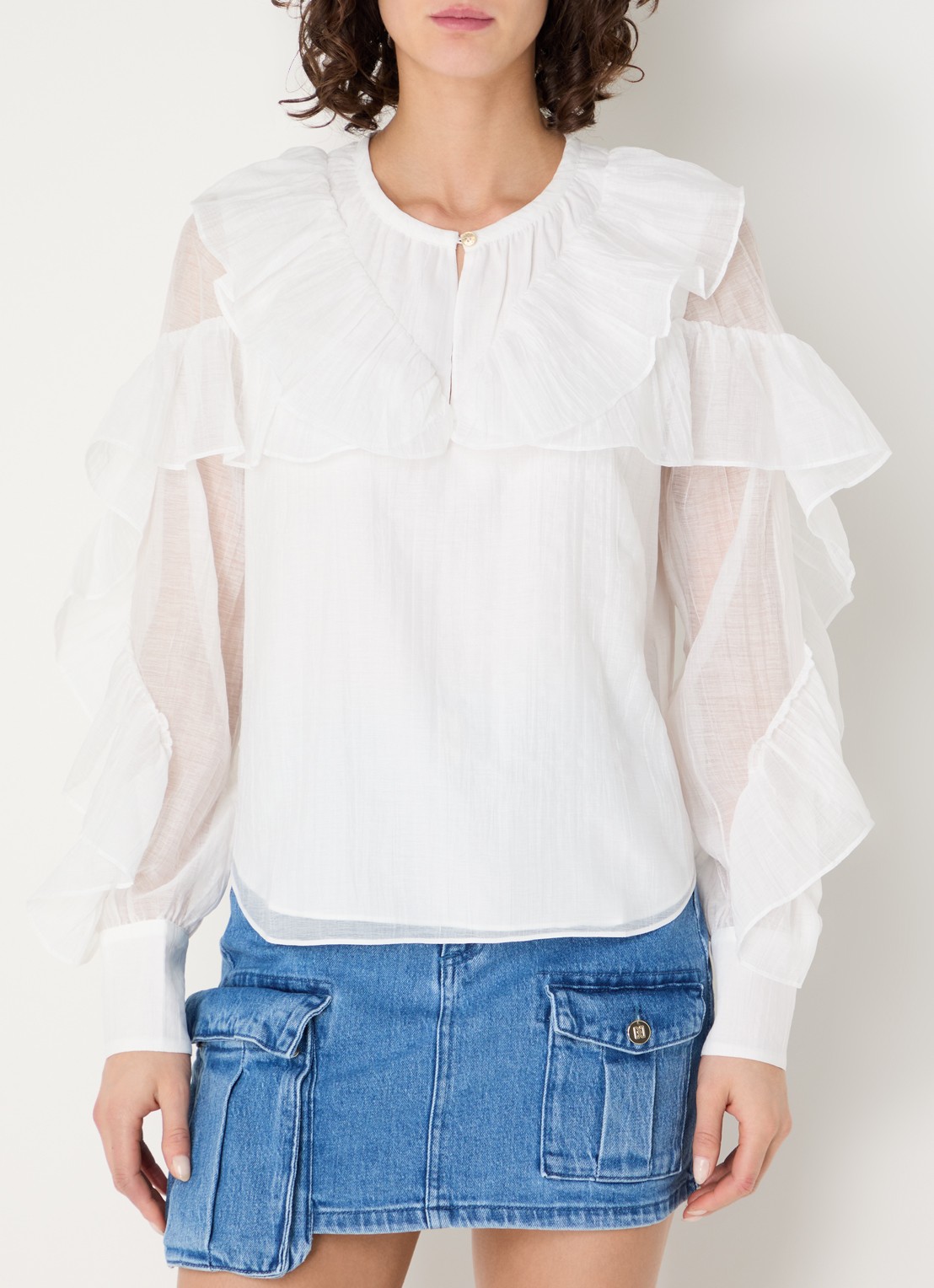 NIKKIE Pharr tuniek met volant - detail 4 wit