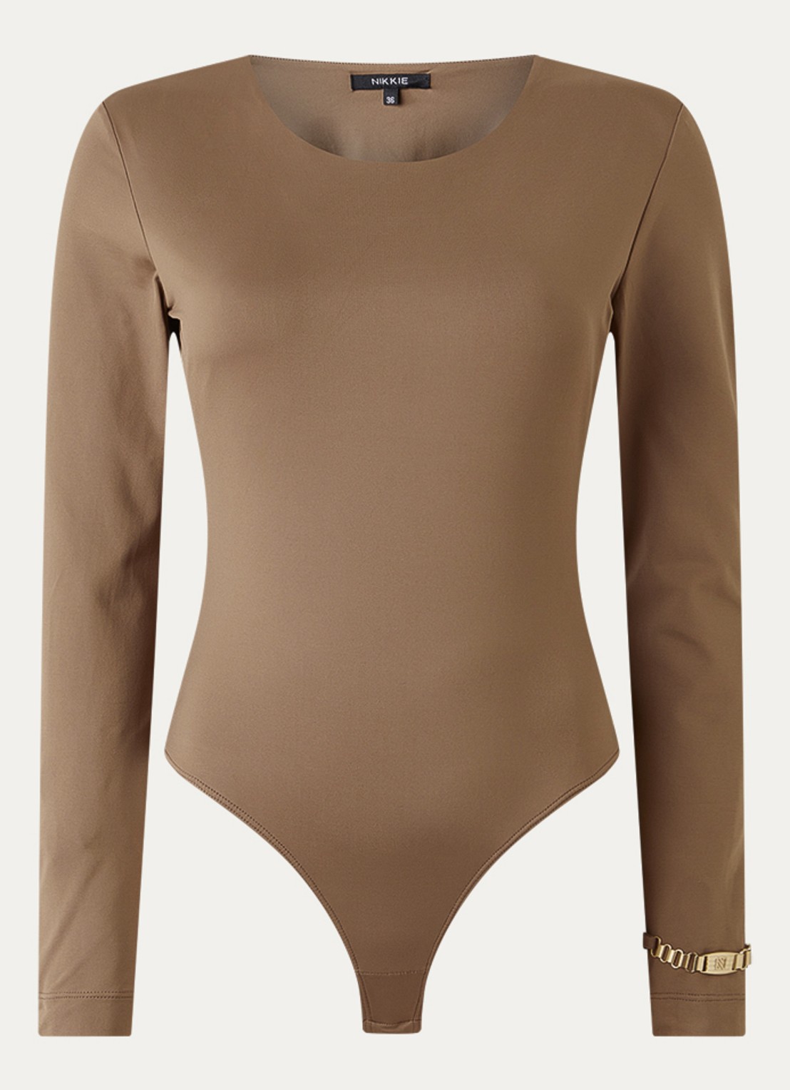 NIKKIE Pinole body met ronde hals - voorkant lichtbruin
