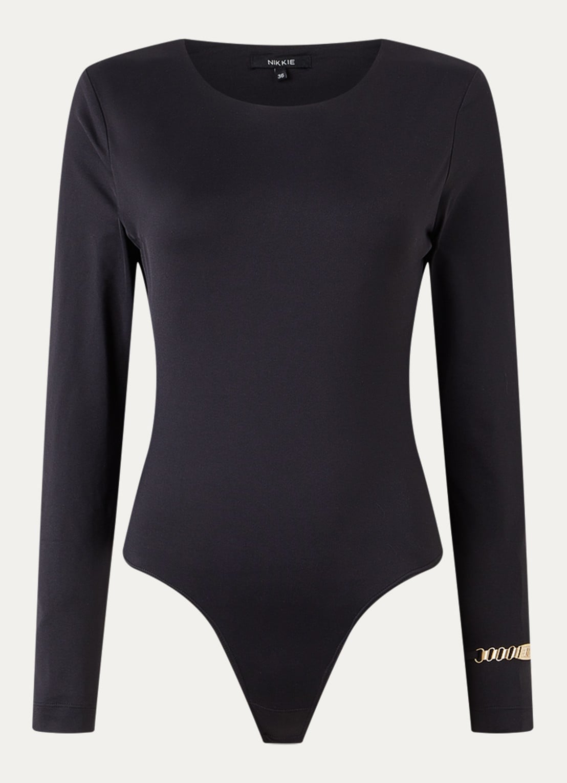 NIKKIE Pinole body met ronde hals - voorkant 2 zwart