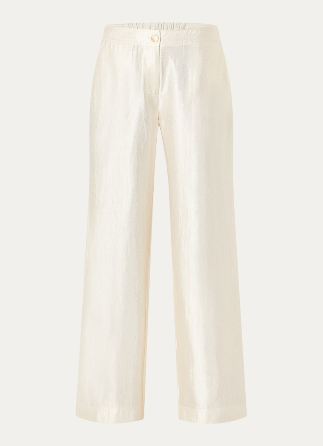 NIKKIE Polarmar high waist straight fit pantalon met steekzakken - voorkant beige