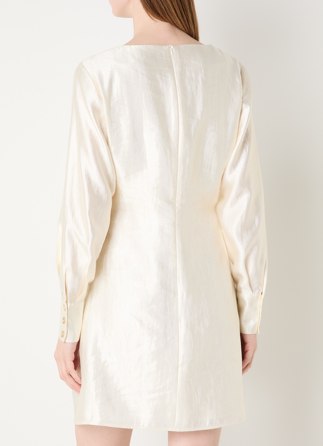 NIKKIE Porlamar mini jurk met strikceintuur - achterkant 4 creme